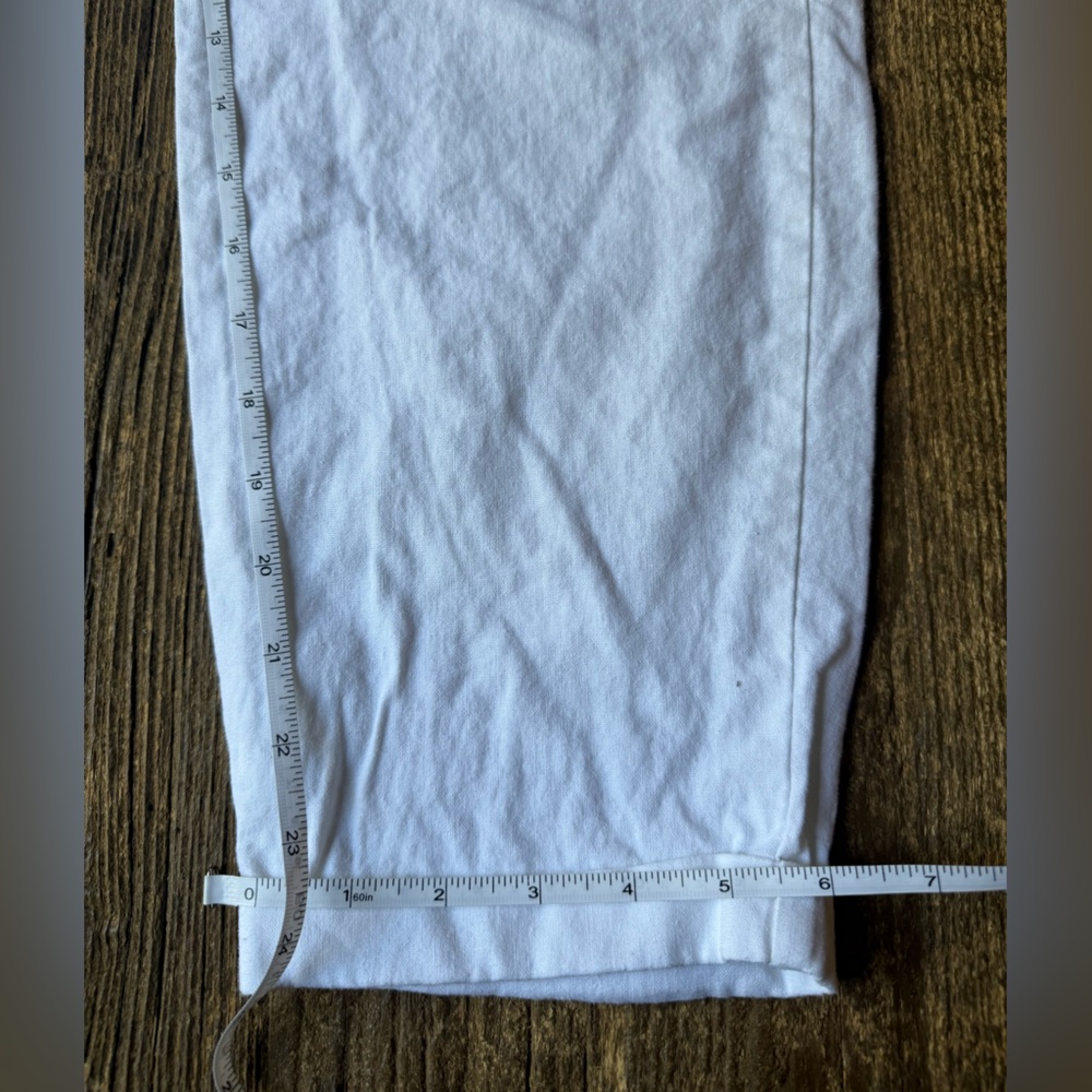 J.Crew White Pull-On Drawstring Linen Pants Size 6 - Picture 6 of 9
